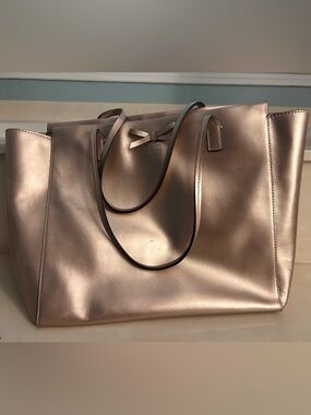 kate spade Metallic Rose Gold Tote with Bow Detail